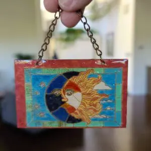 Unique Dollhouse Miniature Sun Moon and Stars Plaque