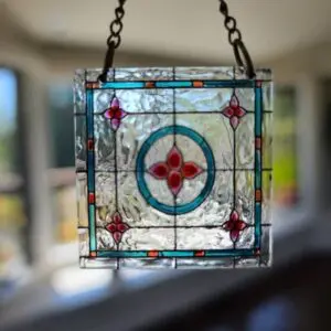 Unique Square Transparent Dollhouse Miniature Stained Glass Window