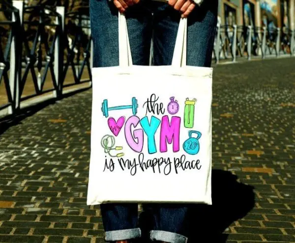 The Gym Is My Happy Place Canvas Tote