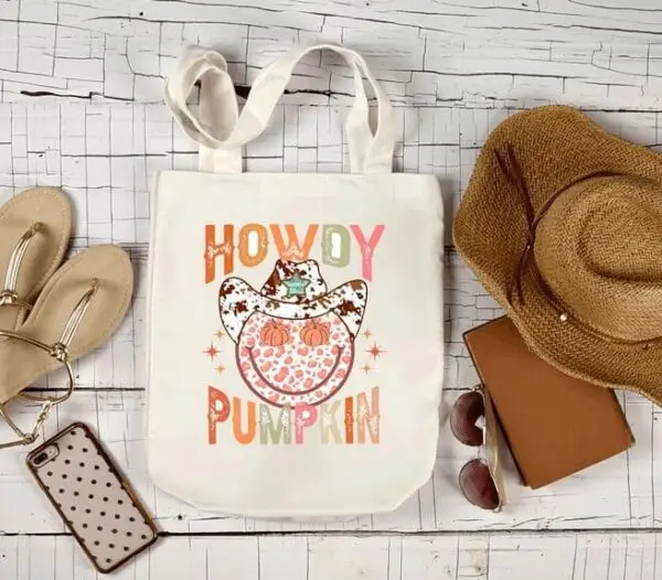 Howdy Pumpkin Custom Tote For Fall