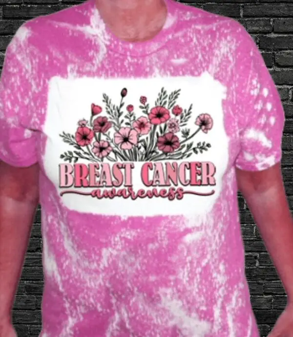 Floral Breast Cancer Awareness T-Shirt