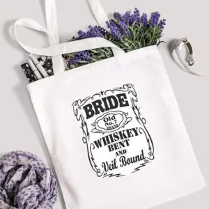 Whiskey Bent and Veil Bound Bridal Tote