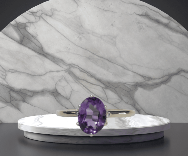 Amethyst Oval Gemstone Ring