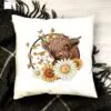 Highland Cow Throw Pillow Cover