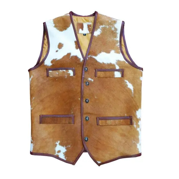 Cow Hide Leather Vintage Style Vest