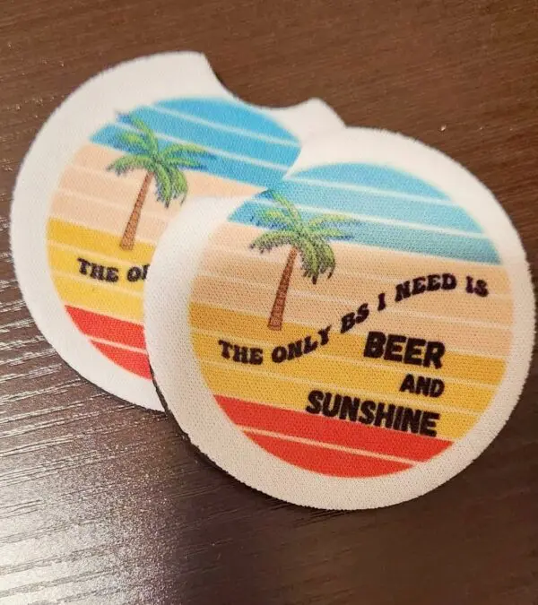 Beer And Sunshine Car Coasters