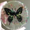 Beautiful Butterfly Drink Coasters With Rainbow Glitter