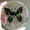 Beautiful Butterfly Drink Coasters With Rainbow Glitter