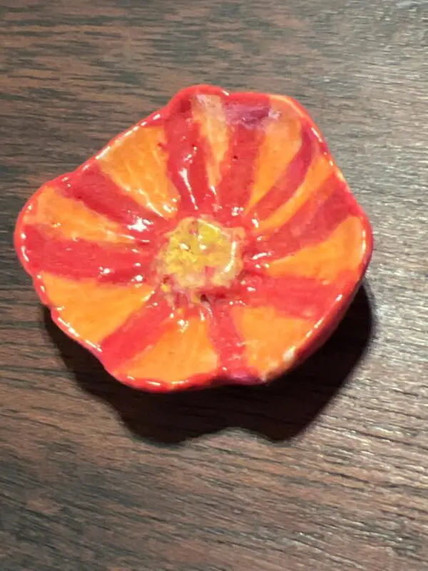 Miniature Ceramic Glazed Poppy Flower Bowl