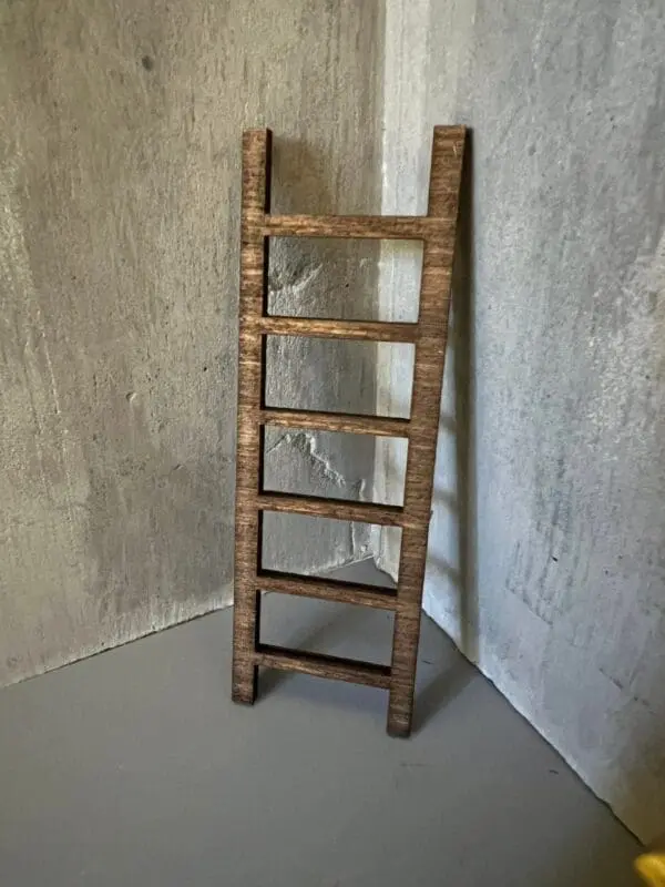 Adorable Dollhouse Miniature Wooden Decorative Ladder