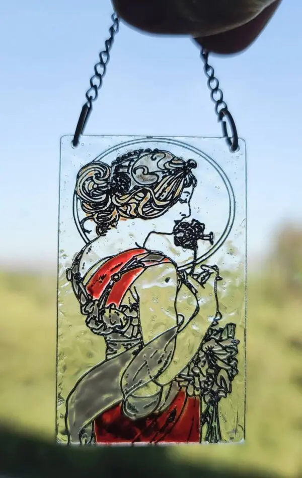 Art Nouveau Lady Suncatcher