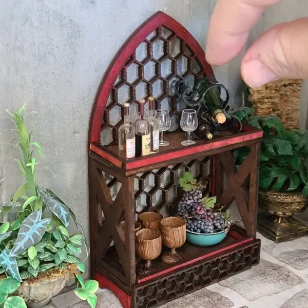 Beautiful Dollhouse Miniature Wine Rack