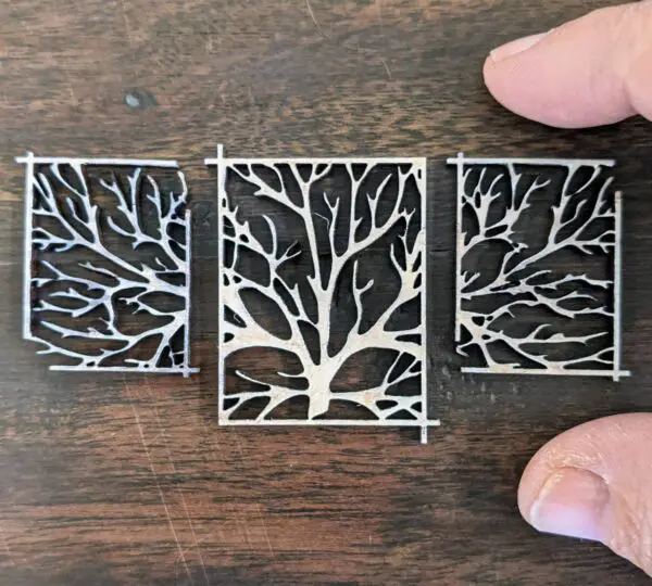 Beautiful Dollhouse Wooden Tree Triptych Wall Art