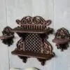 Ornate Dollhouse Decorative Wooden Lattice With Side Shelves