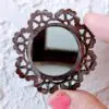 Dollhouse Miniature Round Scalloped Edge Mirror