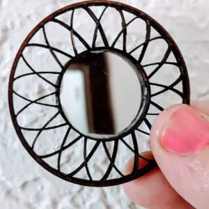 Dollhouse Miniature Round Spiral Edge Mirror