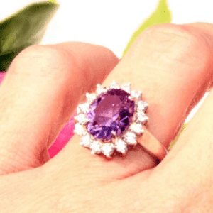 Lab Created Alexandrite Halo Ring