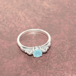 Stunning Natural Aqua Chalcedony Gemstone Ring