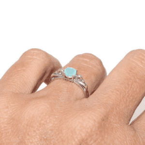 Stunning Natural Aqua Chalcedony Gemstone Ring