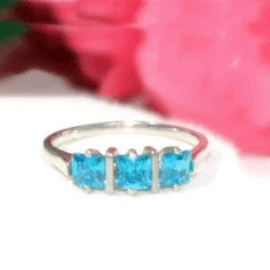 Swiss Blue Cubic Zirconia Ring