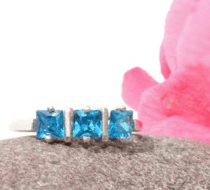 Swiss Blue Cubic Zirconia Ring