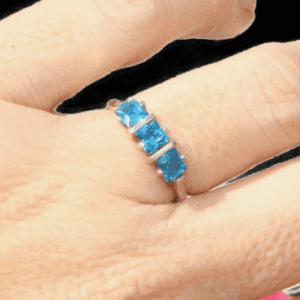 Swiss Blue Cubic Zirconia Ring