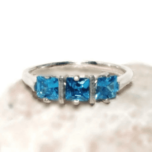 Swiss Blue Cubic Zirconia Ring