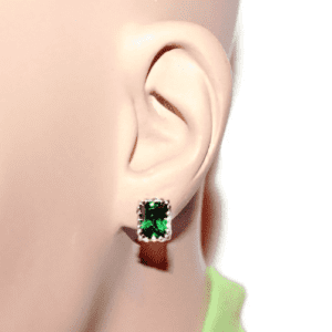 Emerald Green Cubic Zirconia Earrings