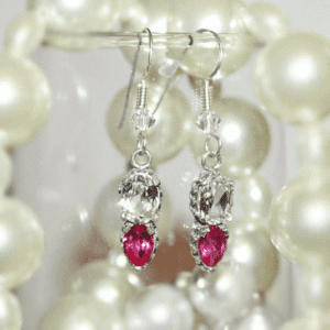 White And Pink Sapphire Gemstone Earrings