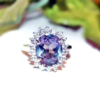 Lab Created Alexandrite Halo Ring