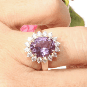 Lab Created Alexandrite Halo Ring