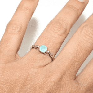 Stunning Natural Aqua Chalcedony Gemstone Ring