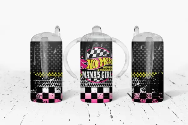 Hot Mess Mama Girl Pink Sippy Cup