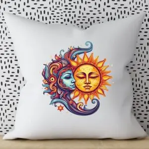 Sun and Moon Boho Pillow Cover