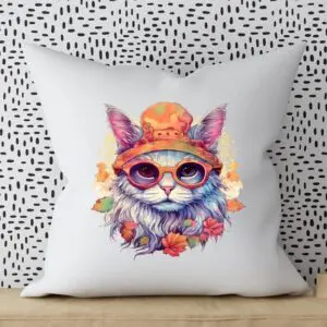 Hippie Cats Accent Pillow Covers