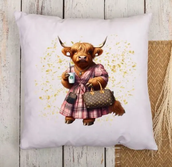 Highland Cow Accent Pillow