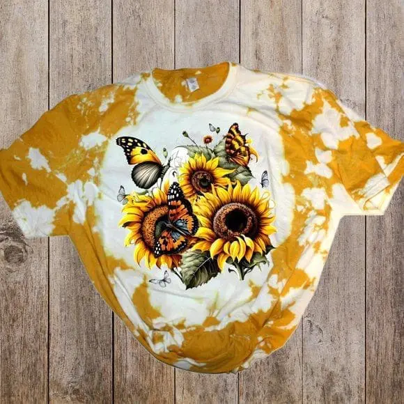 Sunflowers And Butterflies Graphic Tee