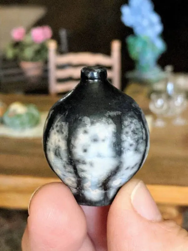 Miniature Ceramic Pottery Ooak Vase Naked Raku Pop Off 