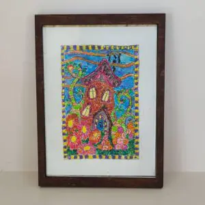 Original Dollhouse Miniature Watercolor Framed Picture