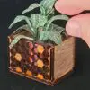 Unique Miniature Dollhouse Wooden Honeycomb Crate Planter Box