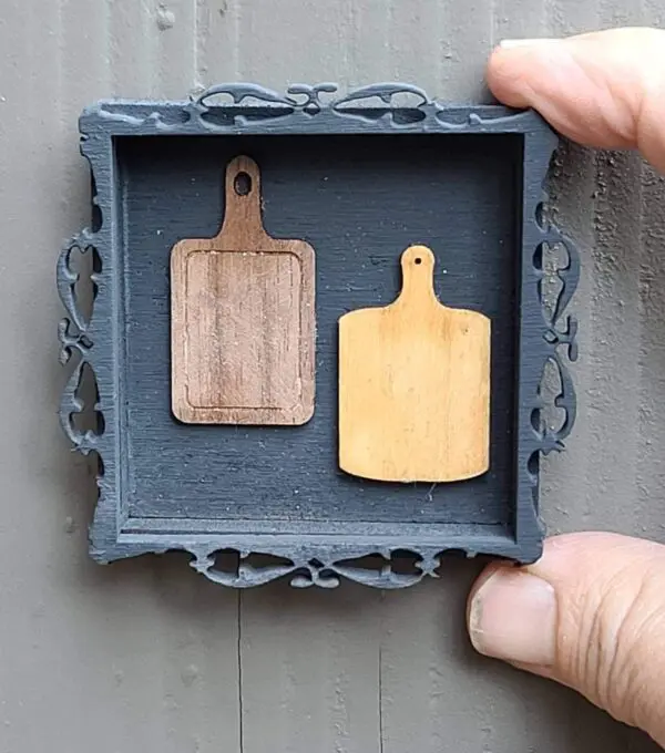 Rustic Dollhouse Miniature Framed Cutting Boards