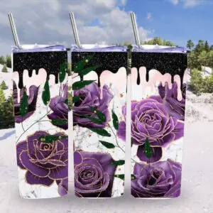 Purple Gothic Rose 20oz Tumbler