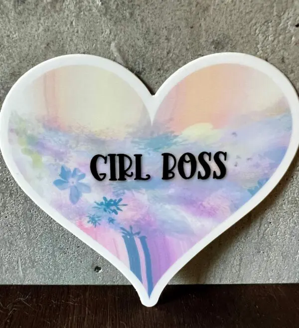 Girl Boss Heart Floral Stickers