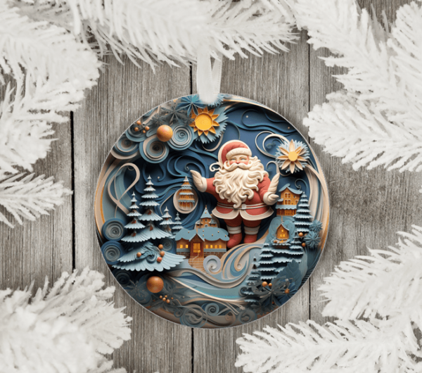 Ceramic Santa Ornaments