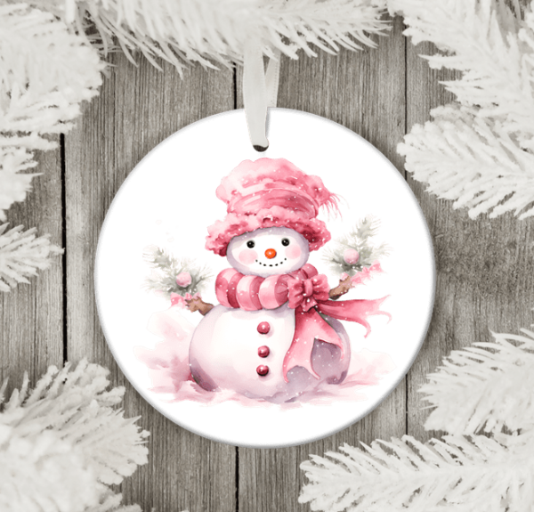 Pink Ceramic Christmas Ornaments