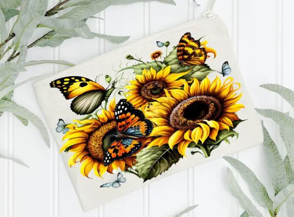 Printed Sunflower Canvas Tote