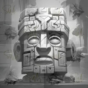 Stunning Mayan Statue Digital Download Laser-Ready Engraving File