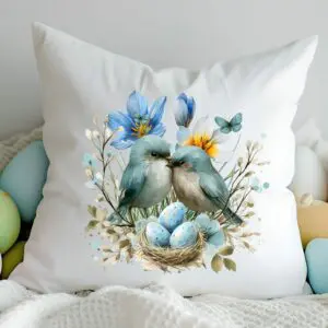 Birds Nest Pillow Cover