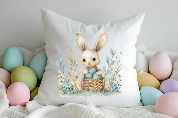 Easter Bunny Accent Pillow Cover