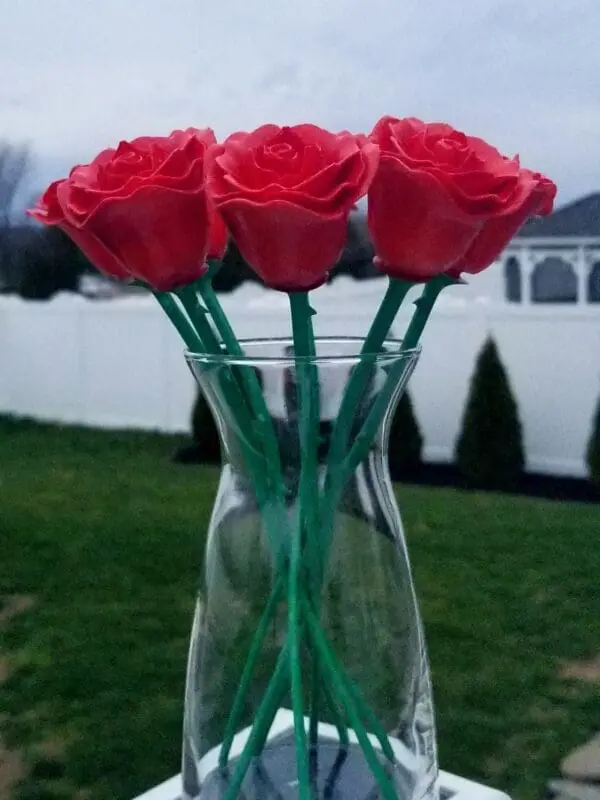 Radiant Red Resin Rose